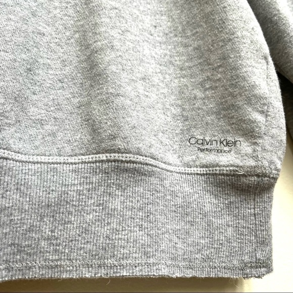 Calvin Klein Performance Logo Cropped Grey Crewneck Sweatshirt - Picture 6 of 14